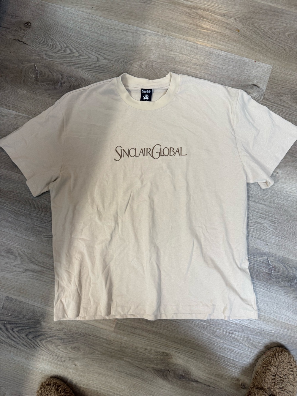 Sinclair Global Crew Neck T-Shirt in Light Beige